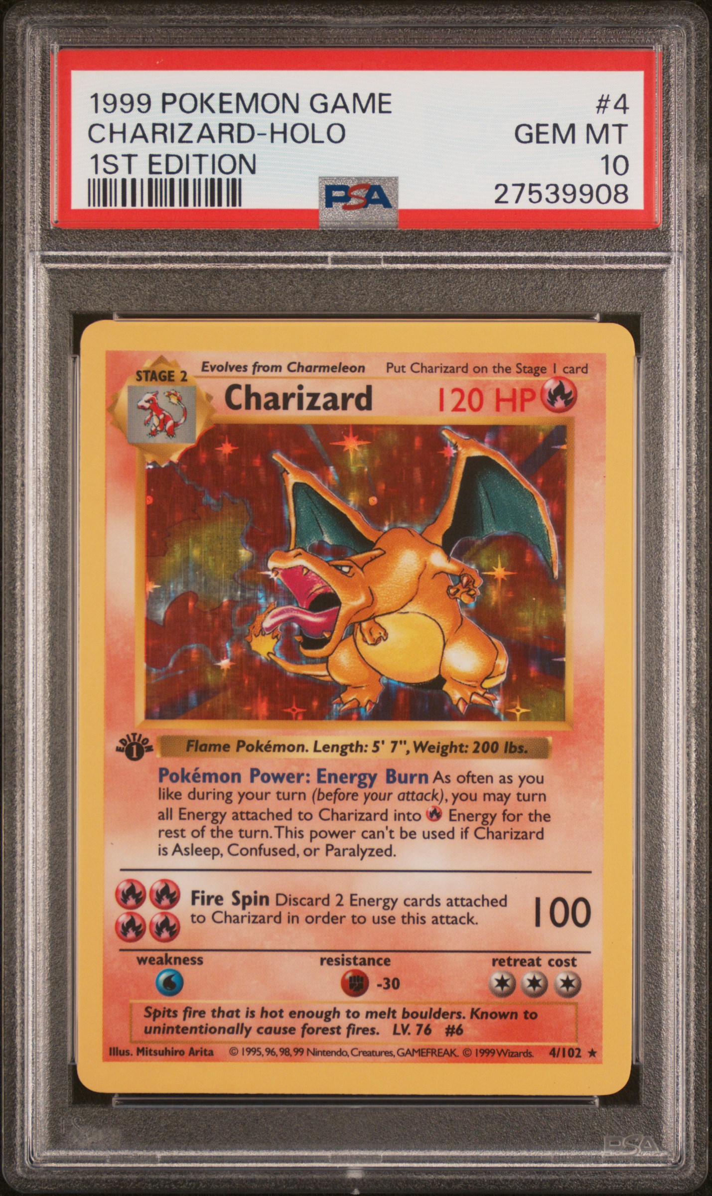 1999 Charizard 1st Edition Shadowless - Pokémon Base Set PSA